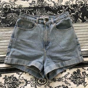 American Apparel light blue high waisted shorts